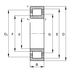 Բ NJ2326-E-M1,  DIN 5412-1 ׼Ҫߴ, 붨λ, ɷ, ּ