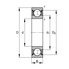  6008-2Z,  DIN 625-1 ׼Ҫߴ, ϶ܷ