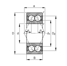 ǽӴ 3810-B-2RSR-TVH, ˫У˫ഽܷ⣬Ӵ  = 25