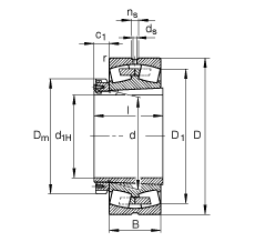 Ĺ 23980-B-K-MB + H3980,  DIN 635-2 ׼Ҫߴ, ׶׺ͽ