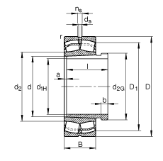 Ĺ 22313-E1-K-T41A + AH2313G,  DIN 635-2 ׼Ҫߴ, ׶׺ж