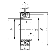 Ĺ 22332-K-MB + AH2332G,  DIN 635-2 ׼Ҫߴ, ׶׺ж